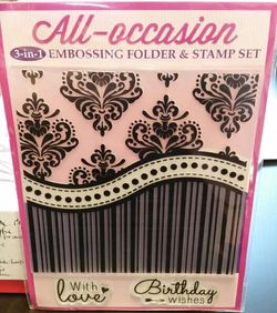 All-Occasion 3-in1 Embossing Folder and Stamp Set "That Folder"