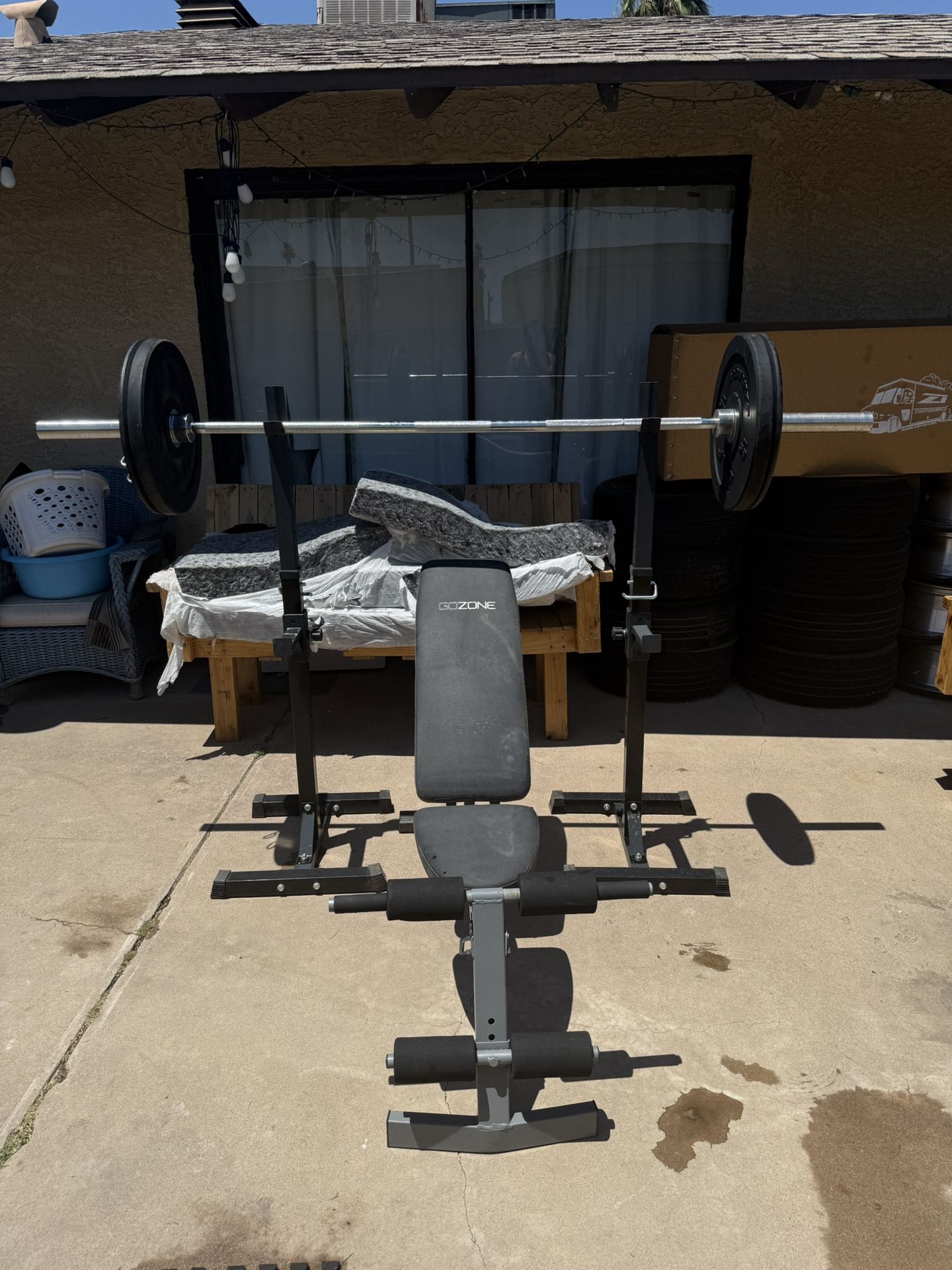 Bench Press And Squat Rack Set