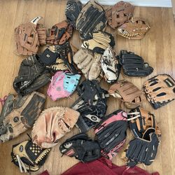 Lot of 25 Baseball Gloves 