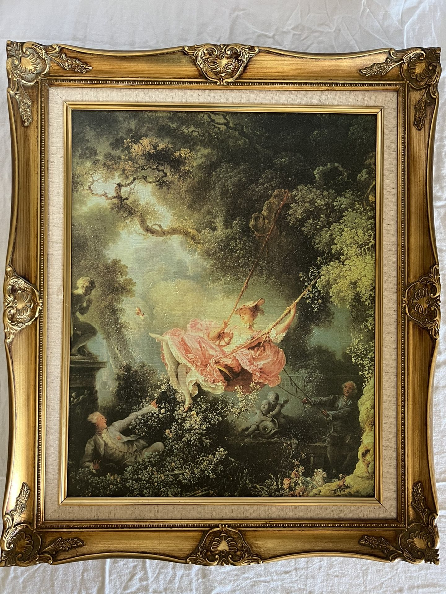 Vintage Gilt Framed Wall Art – Elegant French Style (20×25)