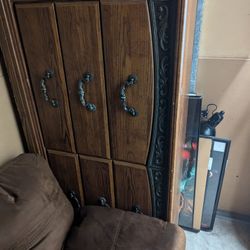 Oak Wood Laminate 6 Drawer Dresser With Mirror