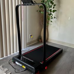 RHYTHM FUN Treadmill with Incline, Walking Pad Treadmill with Handle Bar, Walking Pad with Incline 300lbs Foldable Treadmills with APP, Portable Foldi