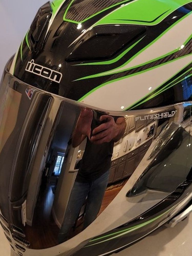 2020 Icon Raceflite Motorcycle Helmet XL w Cardo PackTalk Slim, 4 Shields, Barely Used