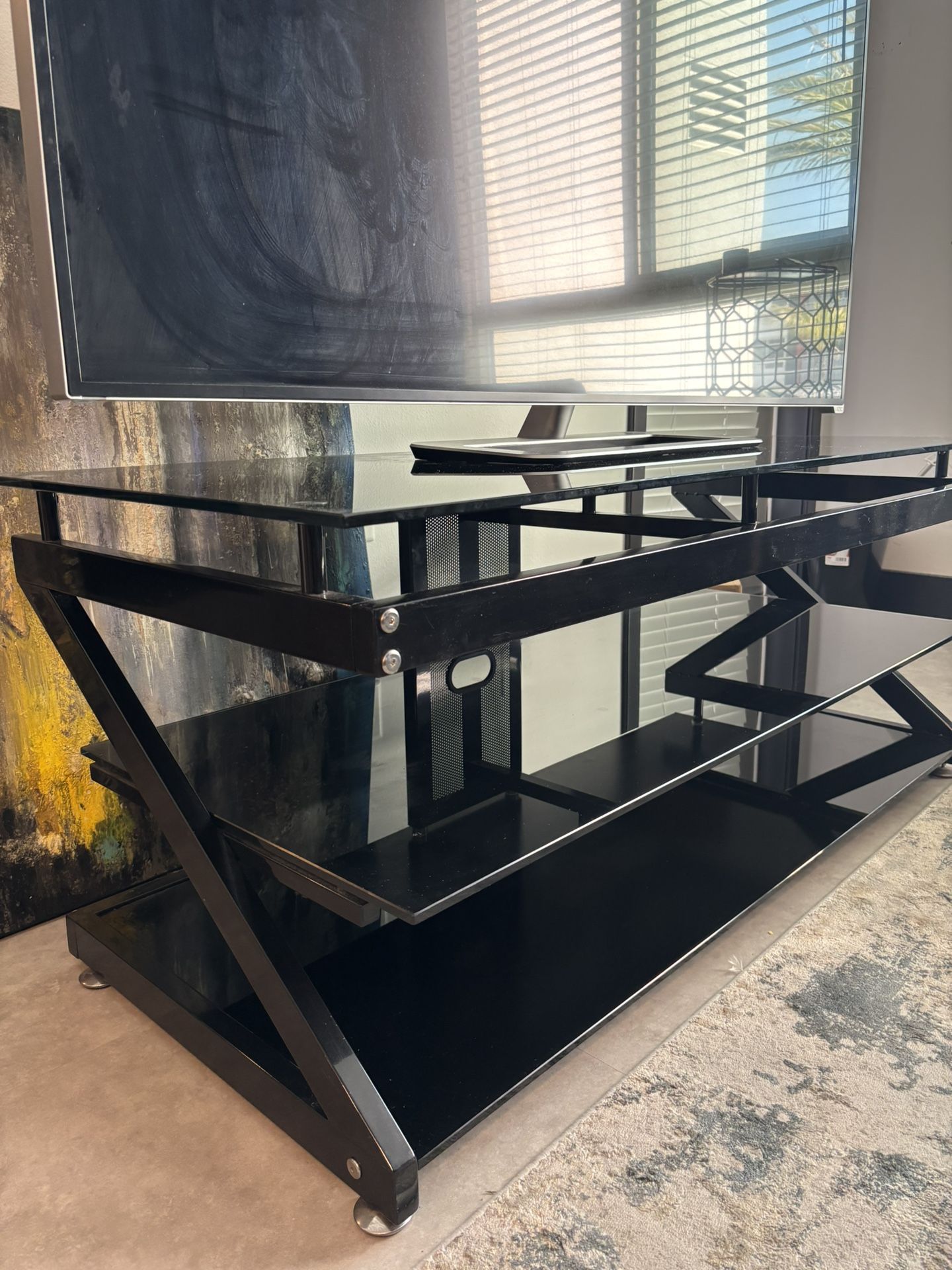 Z Line TV Stand/table -3 Glass Shelves