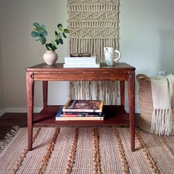 Mersman Solid Wood Side Table / End Table – Restored Warm Walnut Finish