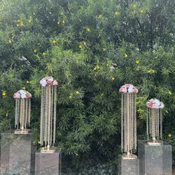 Crystal Clear Acrylic Pedestal Stand set of 4 - extra large 