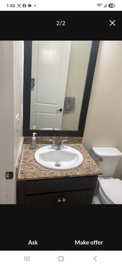 Bathroom vanity and mirror