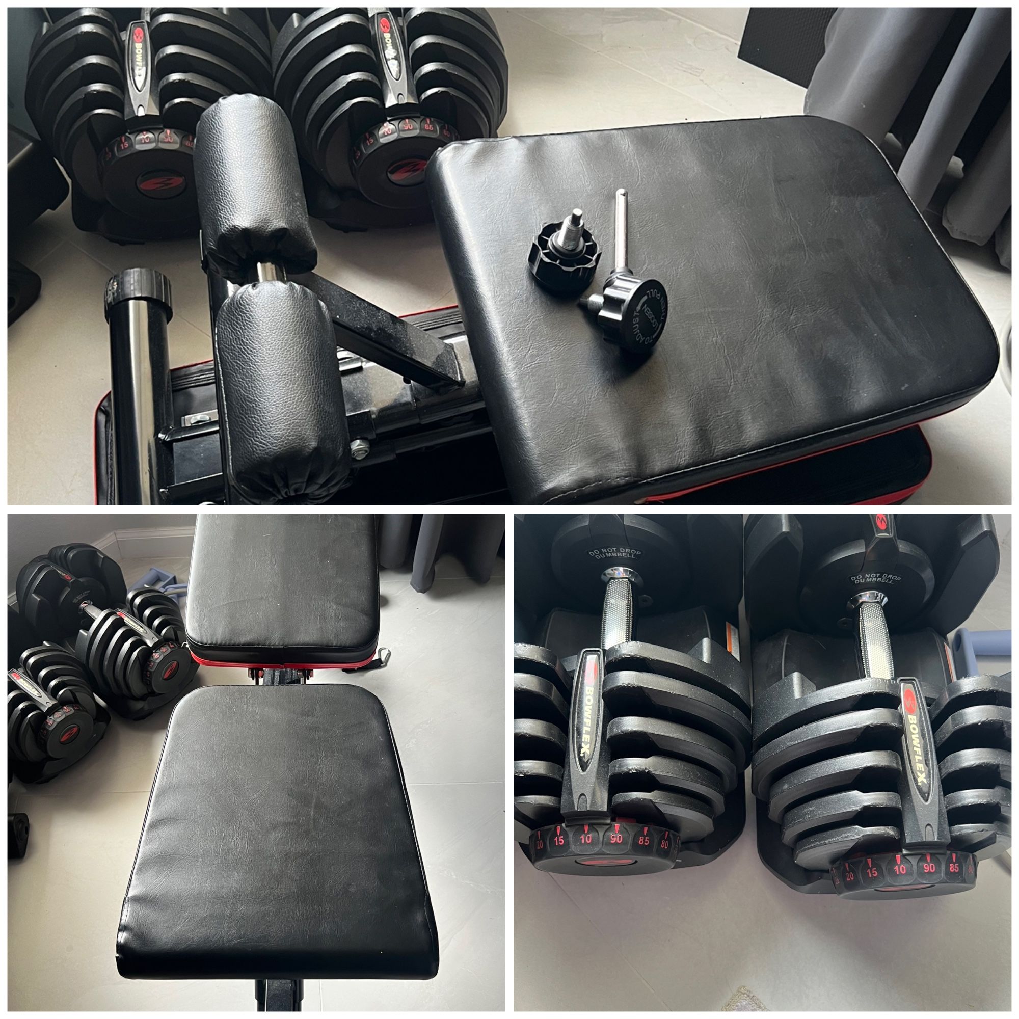 Adjustable Dumbbells and Bench
