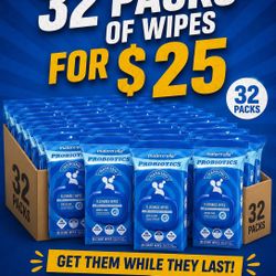 $0.78 PER PACK! 32 Packs Flushable Wipes (2,560 Wipes) - $25