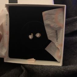 Pandora Heart Studded Earrings