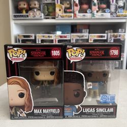 Lucas & Max Stranger Things Season 5 Funko Pops  #1798 #1805 Mayfield Sinclair