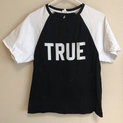 XS Black White Raglan Tee Shirt True Img Merrell Twins
