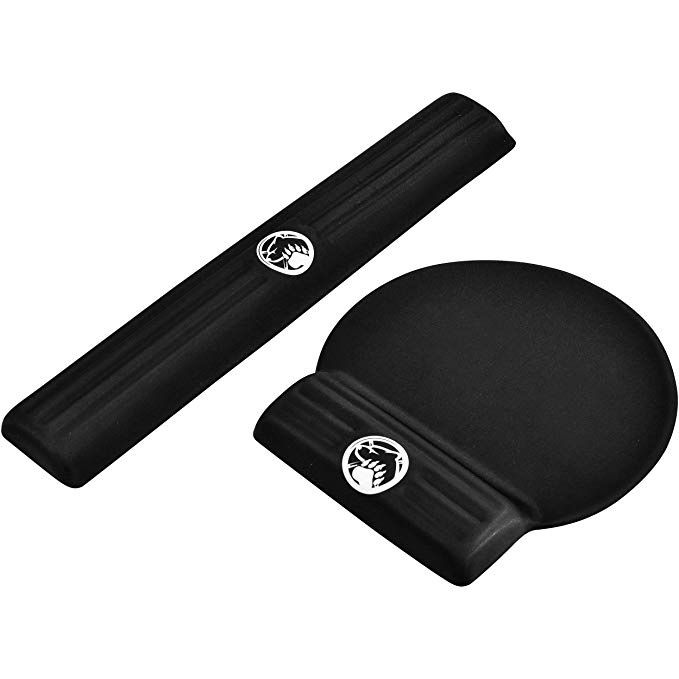 Super Soft, Ergonomic and Durable Memory Foam Keyboard Wrist Rest and Mouse Pad for Computer, Laptop and Mac