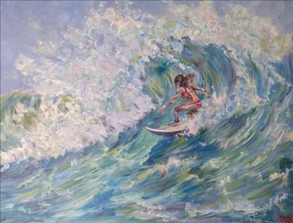 Surfing girl