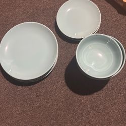 Blue Bowls And Plates 