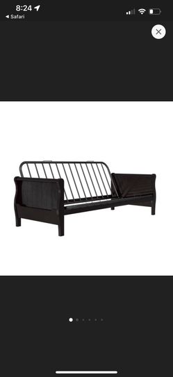 Full Brayden Wood Arm Futon Frame (Espresso) and Mattress