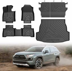 Floor Mat & Cargo Liner for Toyota RAV4 Hybrid 2026 (Not for Limited with Subwoofer),All Weather TPE Rubber Floor Liners Protection for RAV4 Accessori