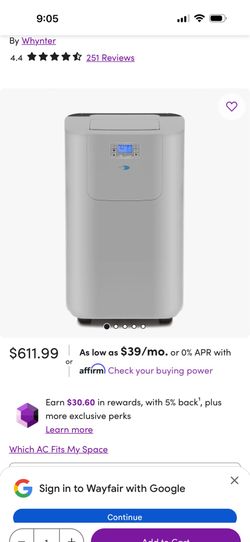Whynter portable air conditioner 12 ,000 BYU