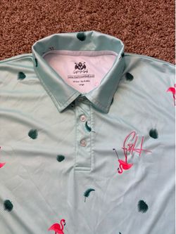 Gashouse Golf Single n' Ready to Flamingle Mens Golf Polo Size Large