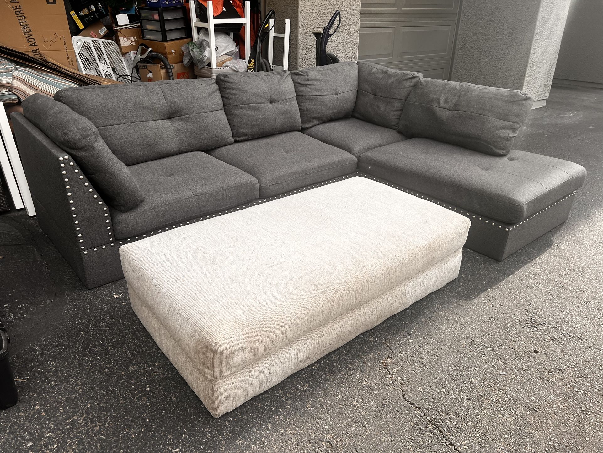 *****Large Off White Ottoman*****