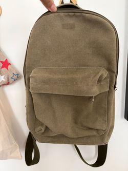 Olive Green Canvas Backpack