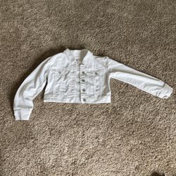 Cute White Jean Cherokee Jacket Size 7/8 