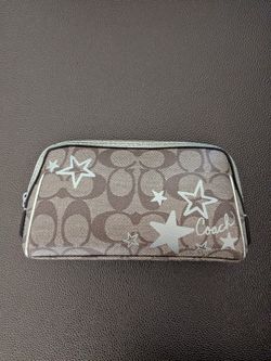Coach small Cosmetic Case Heritage Star logo makeup bag