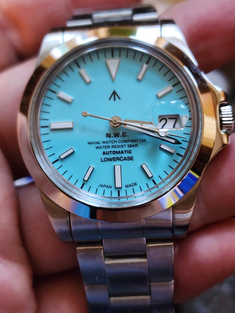 NAVAL LOWERCASE TURQUOISE AUTOMATIC JAPANESE WATCH