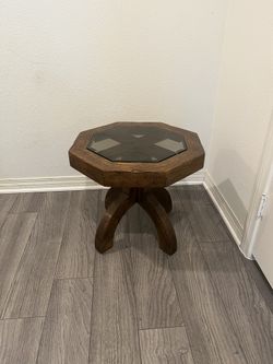 Glass And Wood Side table