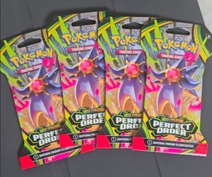 Pokemon TCG: Mega Evolutions - Perfect Order Sleeved Booster Pack - 10 Cards(Lot of 4)