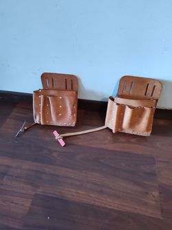 Leather Tool Belt Pouches Set of Two