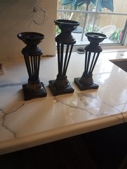 3 candlestick holders