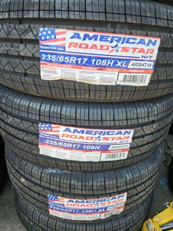 235-65-17 !!! AMERICAN ROADSTAR A/S !!! $370 LAS 4 LLANTAS MONTADAS Y BALANCEO INCLUIDO 👌