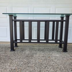 Mission Console / Sofa Table Iron and Glass