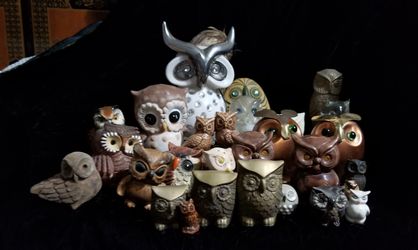 Huge Lot of Antique Owls