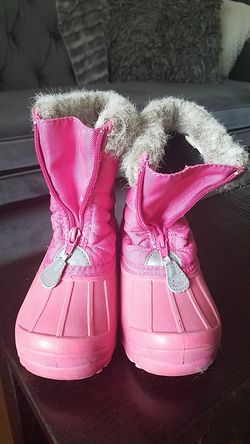 Pink snow boots