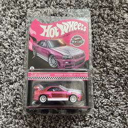 Hot Wheels RLC Nissan Skyline GT-R R34 Pink 