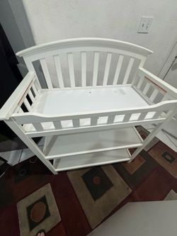 White Wood Multi Storage Table for ($20)
