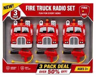 Brand new Firetruck Backpack Summer Toy Water Blaster - 3 pack