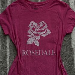 Ahead Women's Pink Rose Graphic Cotton T-Shirt Crew Neck Short Sleeve Size S