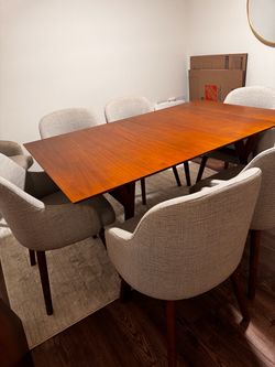 STEAL: Authentic West Elm Mid Century Dining Table & 6 Chairs