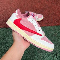 Jordan 1 Retro Low OG SP Travis Scott Sail Tropical Pink