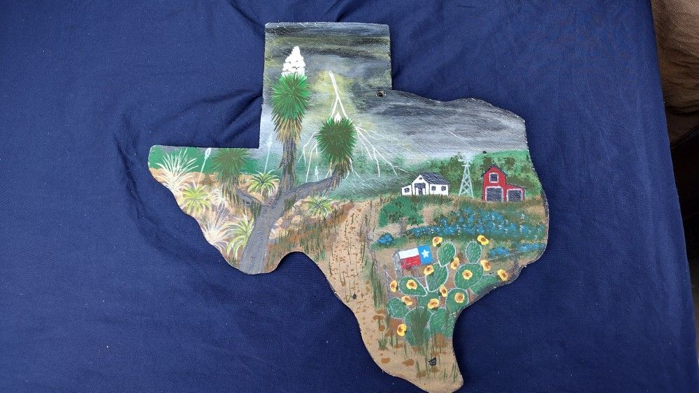 WOODEN HANDMADE TEXAS COUNTRY VIEW WALL DECORATION