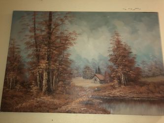 Hand painted painting and bye someone I don’t know who but on the second picture I put the painter name