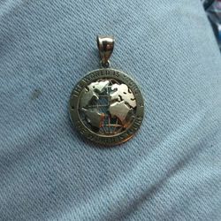 10k Small  World Is Yours Pendant 