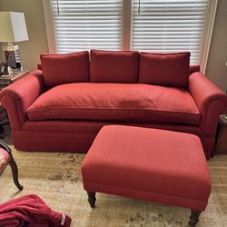 Custom Down Sofa & Ottoman