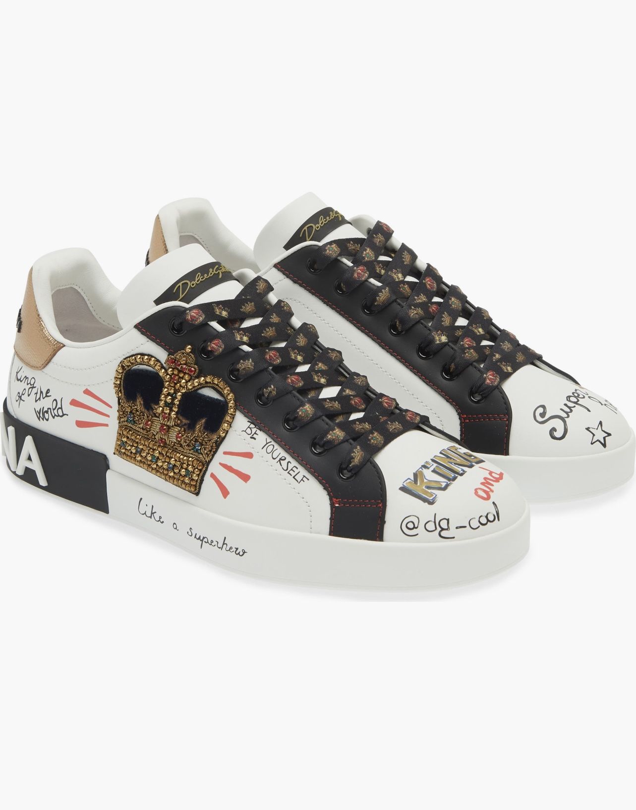 (BRAND NEW) Dolce & Gabbana Portofino Graffiti Sneaker Men - 43EU