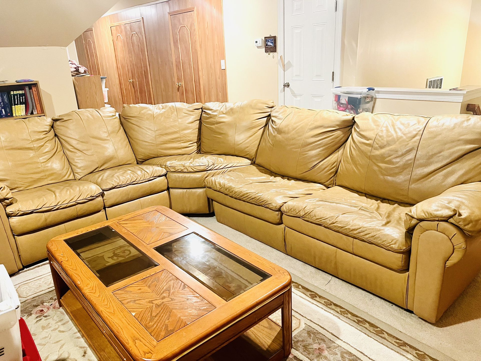 Sectional Leather Sofa -$100