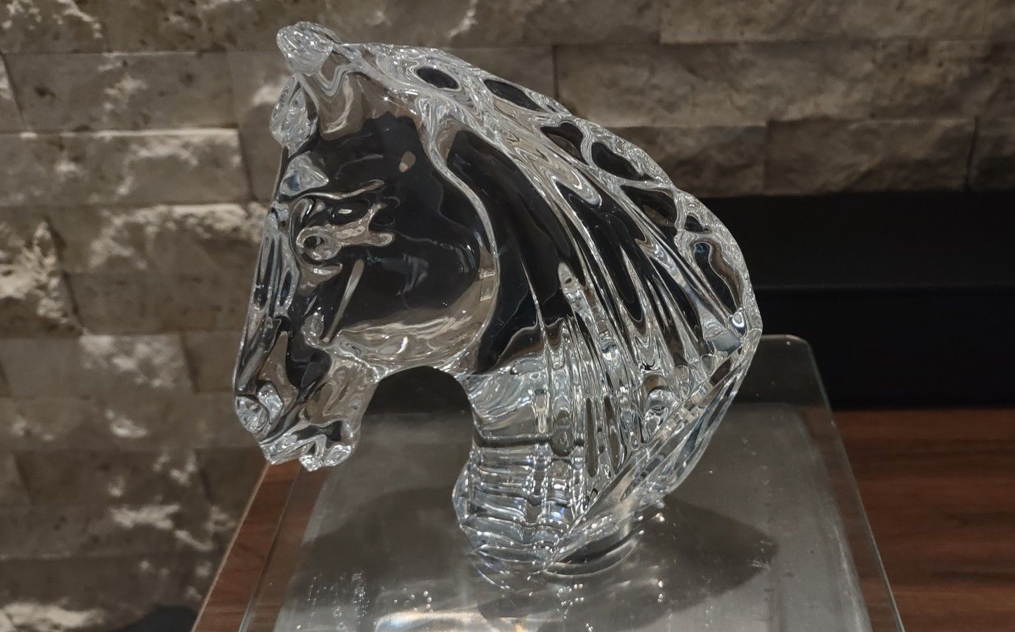 Vintage Waterford Horse Head Lead Crystal Sculpture Paperweight Figurine.
