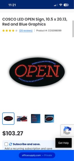COSCO LED OPEN Sign – Like New – Cable Included – $25
